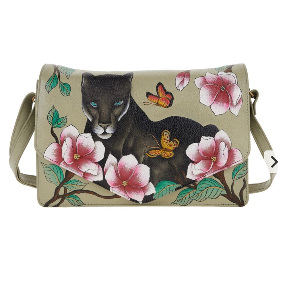 Anuschka Hand-Painted Leather Flap Crossbody